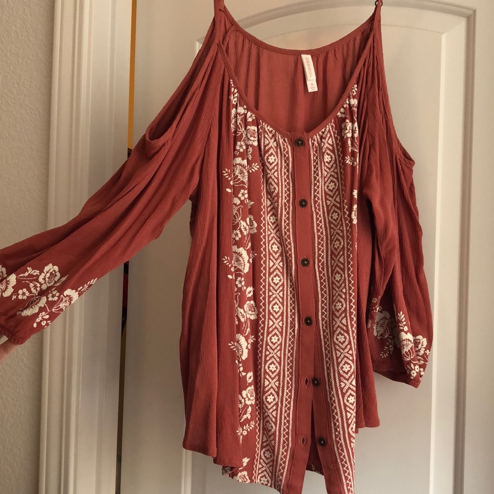 ✅3/$10 Xhilaration Open Shoulder Tank Top/Blouse